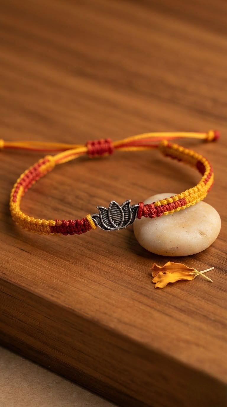 92.5 Pure Silver Lotus Rakhi