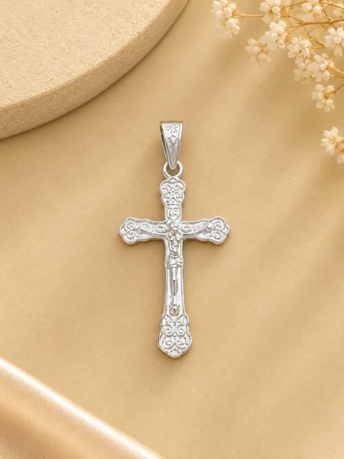 92.5 Pure Silver Cross With Jesus Pendant