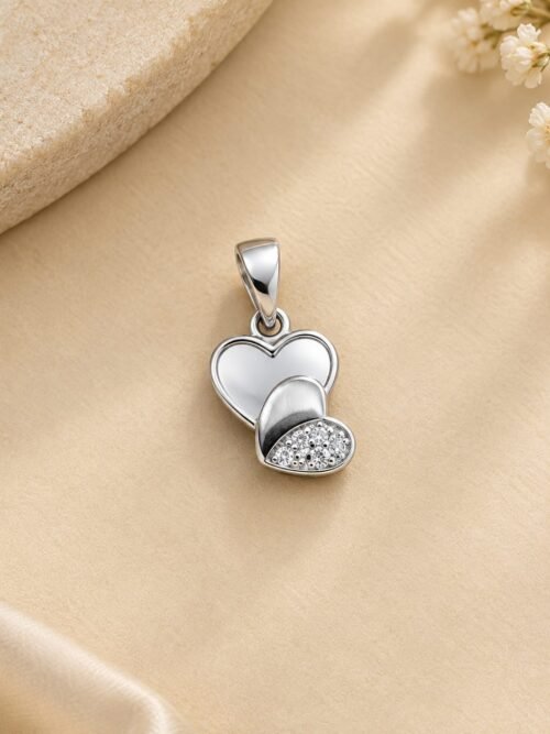 Pure Silver Double Heart MOP Pendant