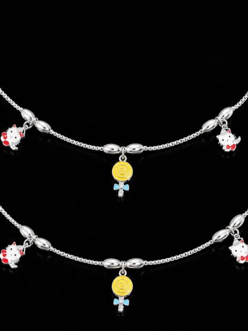 Pure Silver Kids charms payal  with Candy