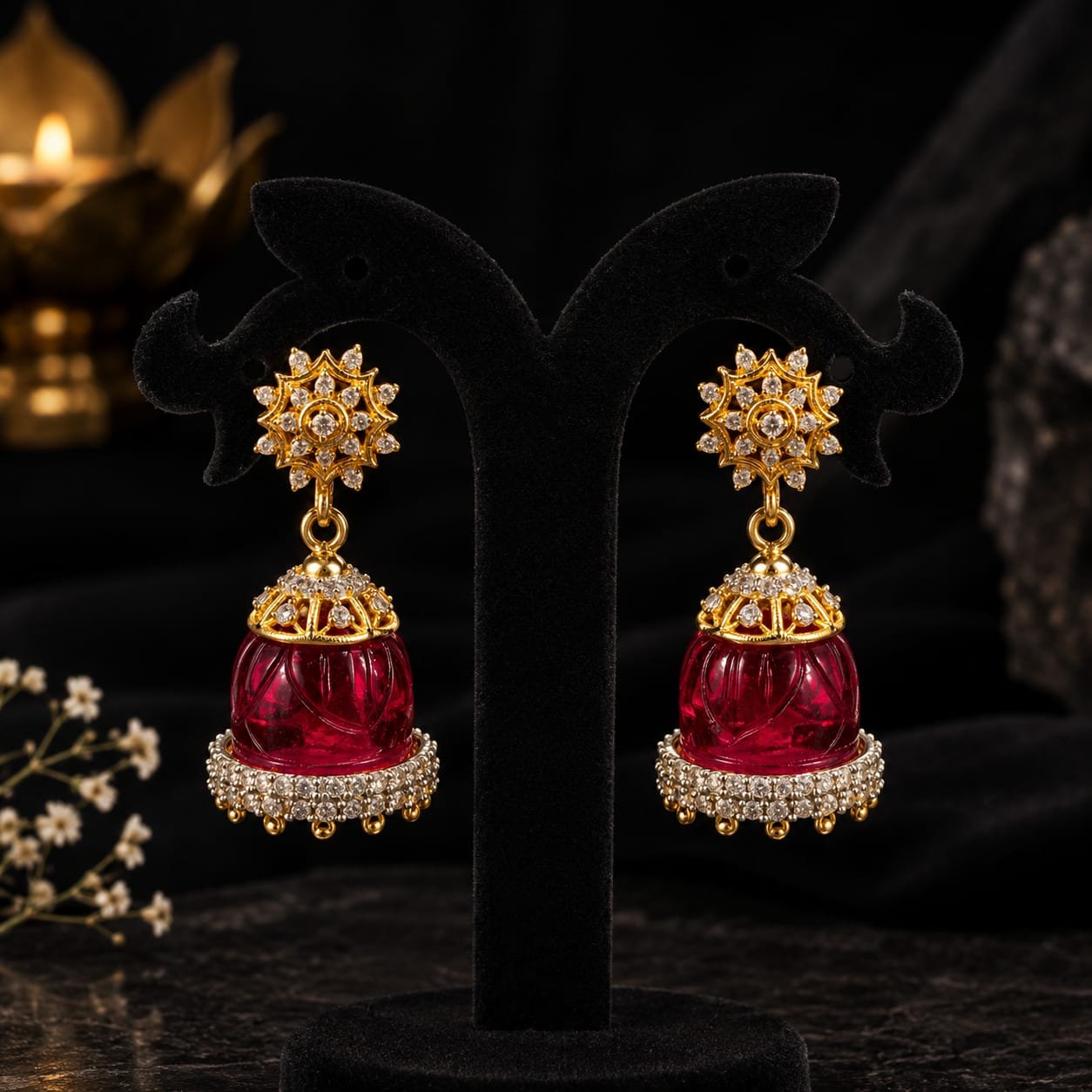 Pure Silver Gold Plated Tradional Changeable Jhumka